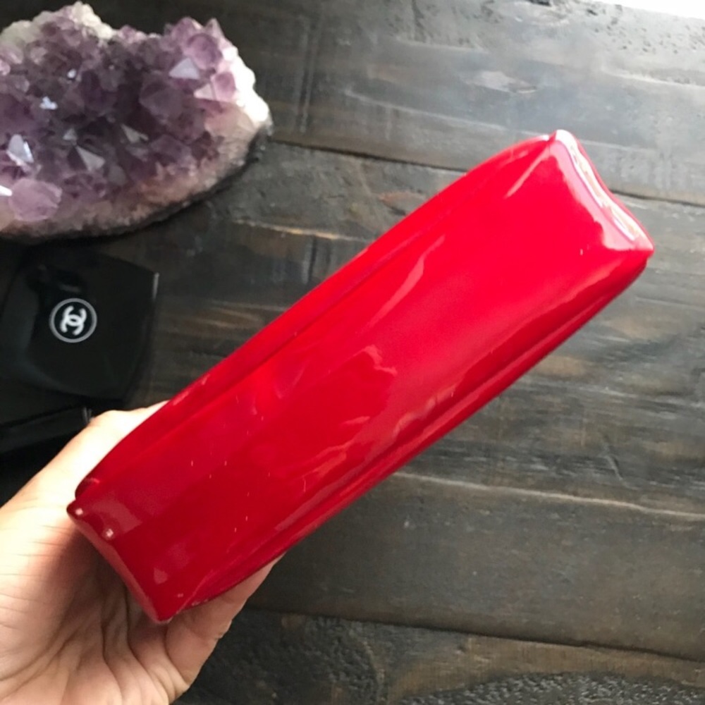 Dior | Red Patent Leather Clutch or Makeup Bag - Picture 6 of 7